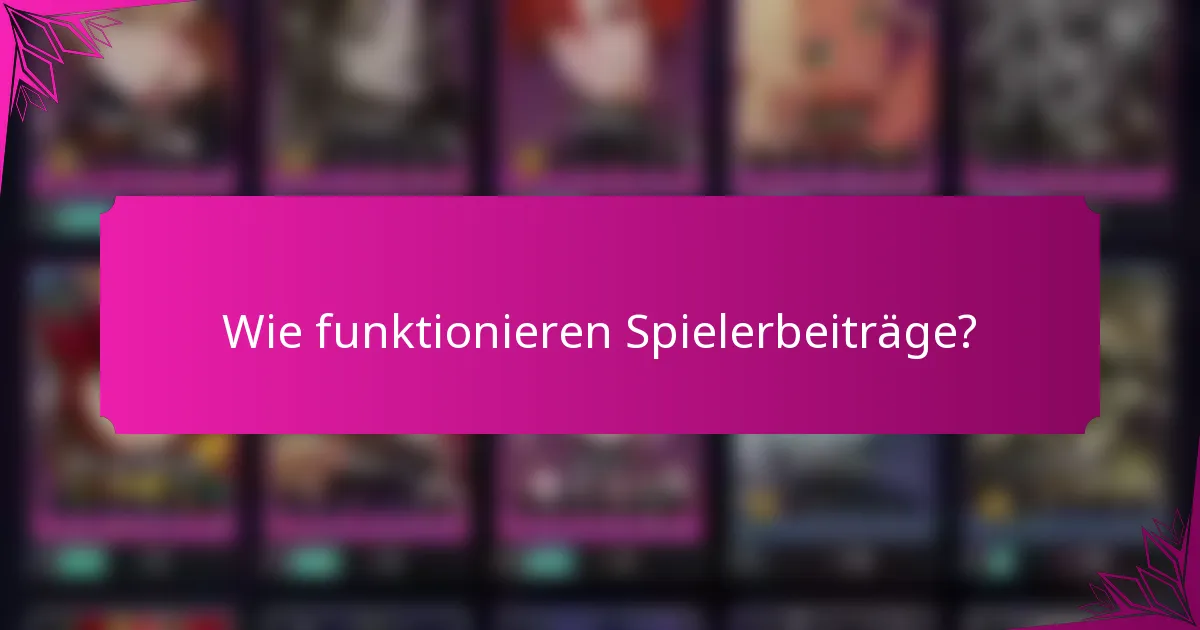 Wie funktionieren Spielerbeiträge?
